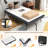 Heavy Duty Black Classic Farmhouse，12”Underbed Clearance ,Premium Steel Slat Mattress Foundation With Storage,