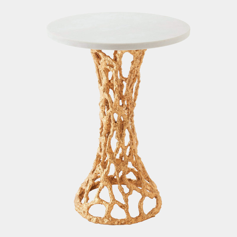 Perforated Marble End Table