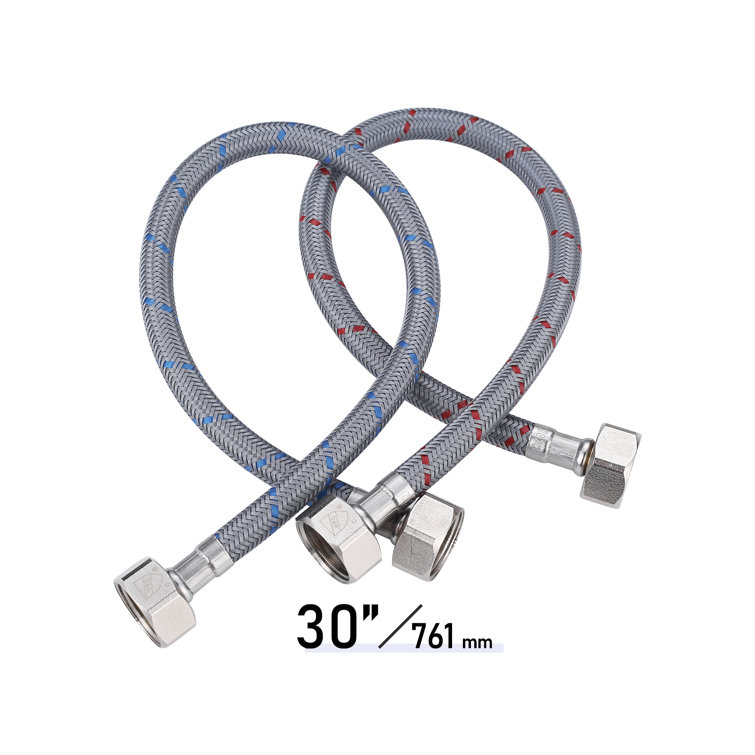 1/2 In. Compression X 1/2 In. Compression X 30 In. Braided Nylon Stainless Steel Faucet Supply Line (2 Pack)