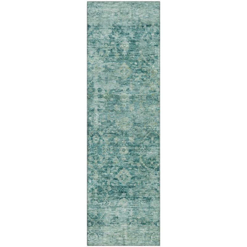 Premium Machine Washable Otte AMF1773 Border Rug, Runner 2'3" x 7'6"