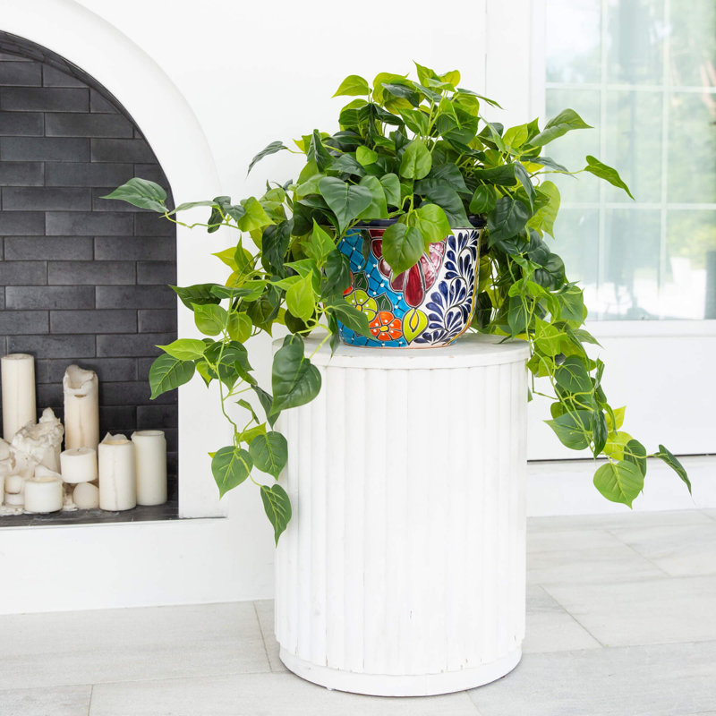 42 po Philodendron artificiel résistant aux rayons UV dans un pot en céramique Talavera mexicain fait à la main (intérieur / extérieur)