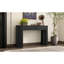 Table d'entrée avec design cannelé TREXM, console moderne avec rangement, plateau ovale et 2 tiroirs pour l'entrée et le salon (noir)-124923081