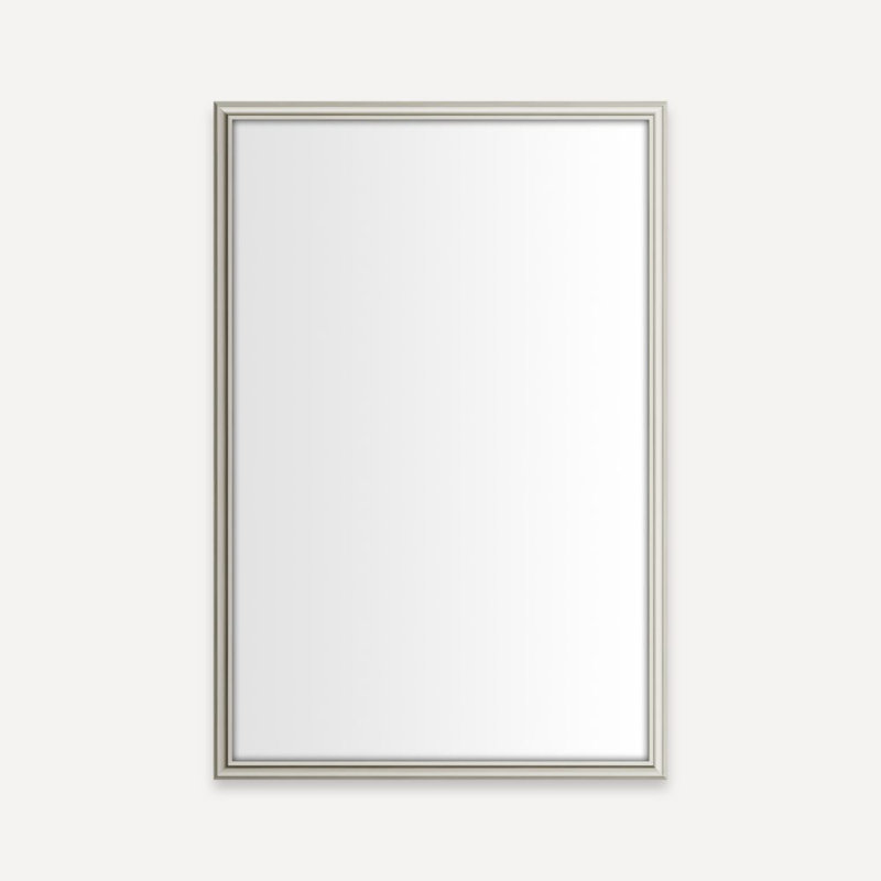 Miroir pleine grandeur Main Line avec cadre Rosemont, Nickel, H 29,88 po x l 19,13 po