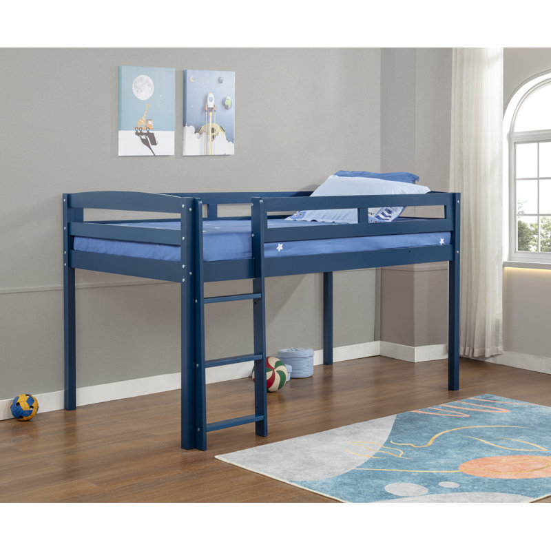 Lit mezzanine en bois massif Alique par Mack & Milo, Simple, Bleu