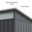 8 pi L x 6 pi D Rangement extérieur en métal avec portes coulissantes verrouillables, fenêtres à panneau transparent, espace de rangement extérieur pour la cour arrière, patio, gris foncé