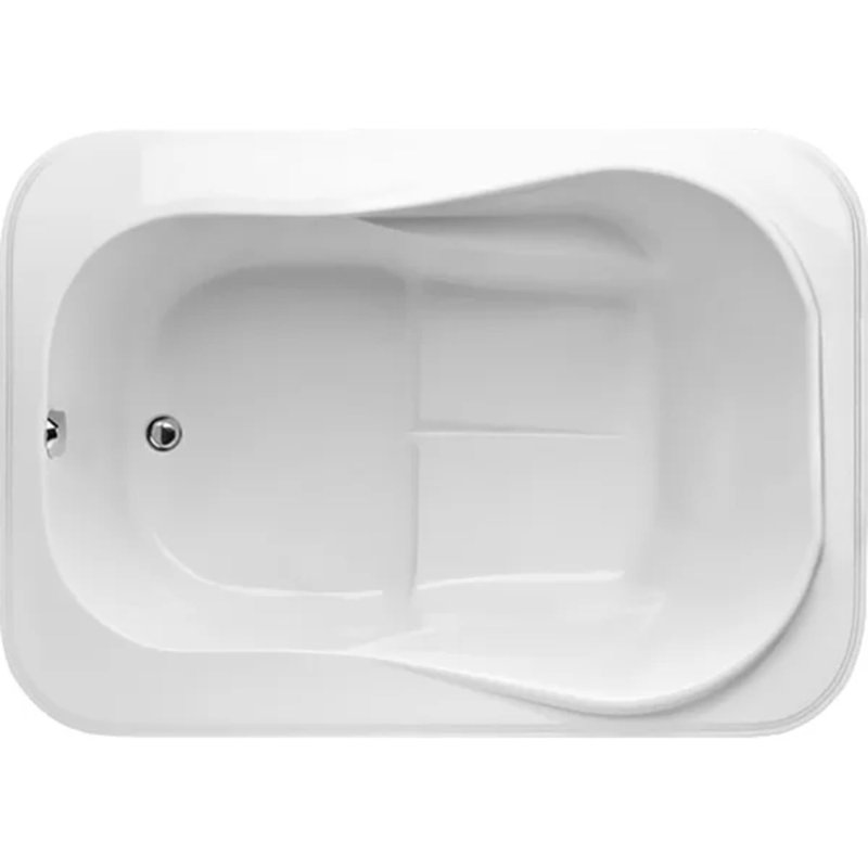 Cassi 60'' x 42'' Soaking Acrylic Bathtub, White, Satin Brass