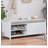 Distressed Shutter Storage Bench with Acacia Veneer for Retro Charm for Living Room, Entryway ()-328384141