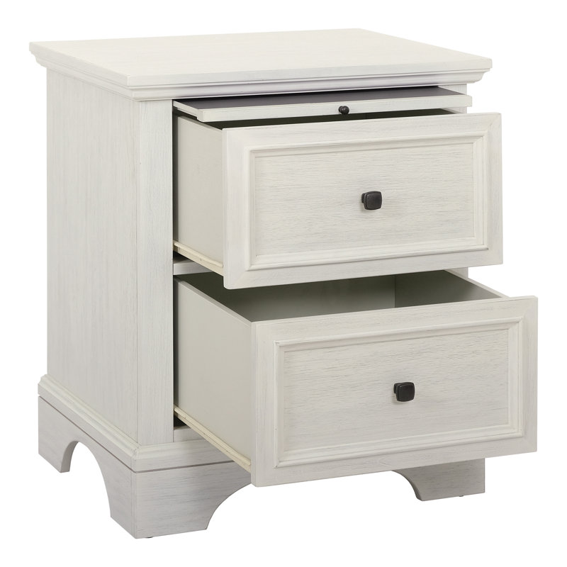 Bunbury 23.63'' W Nightstand, Rustic White