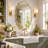 Set of 2 Oval Wavy Wall Mirrors, Modern Decorative Accent Mirrors with Aluminum Metal Frame and HD Distortion-Free Glass for Bathroom, Bedroom, Living Room & Entryway-1638349772-1638349777