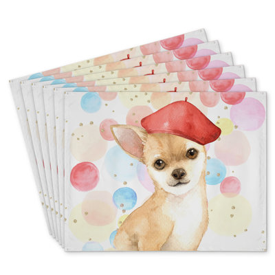 Chihuahua Dog Artist Polyester Masvingo Set of 6 | Home Decor