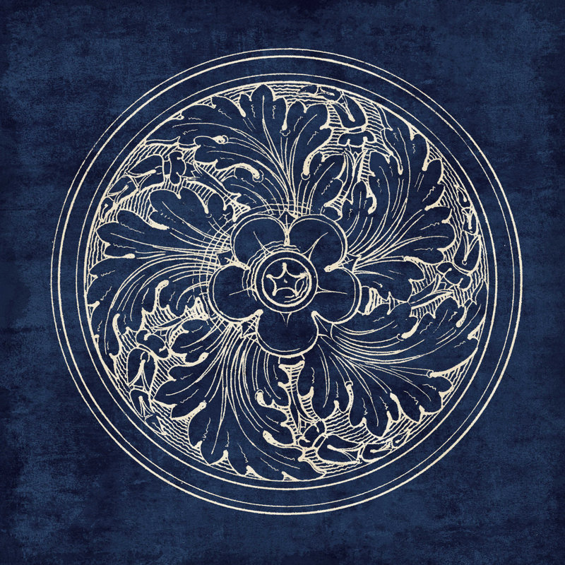 Rosette II indigo, H 30 po x l 30 po