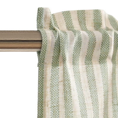 Rod Pocket Striped Kitchen Curtains