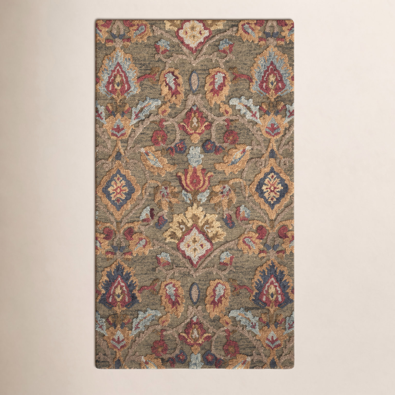 Tansy Green Multi Handmade Wool Floral Rug, Round 10'