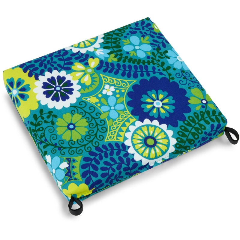 Outdoor 3'' Dining Chair Seat Cushion, Luxury Azure