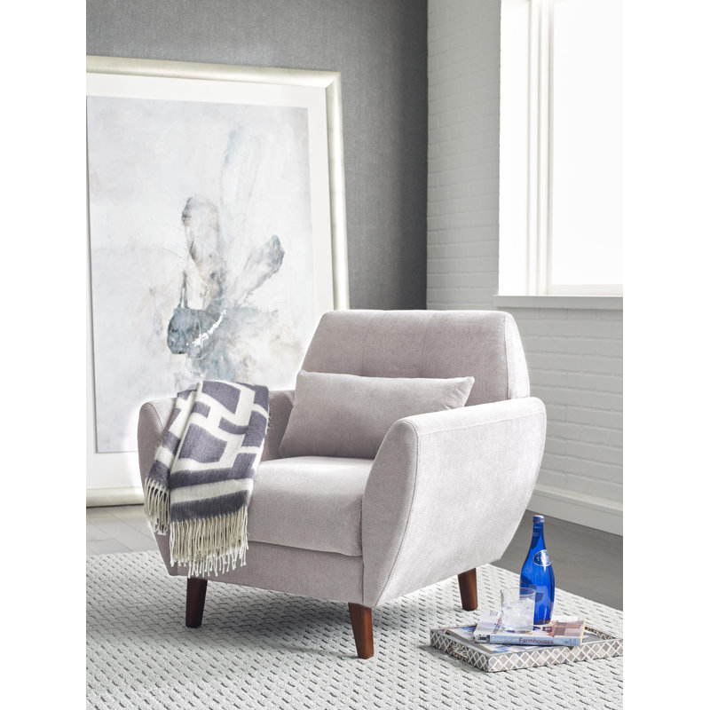 Serta Artesia Midcentury Modern Armchair, Ivory