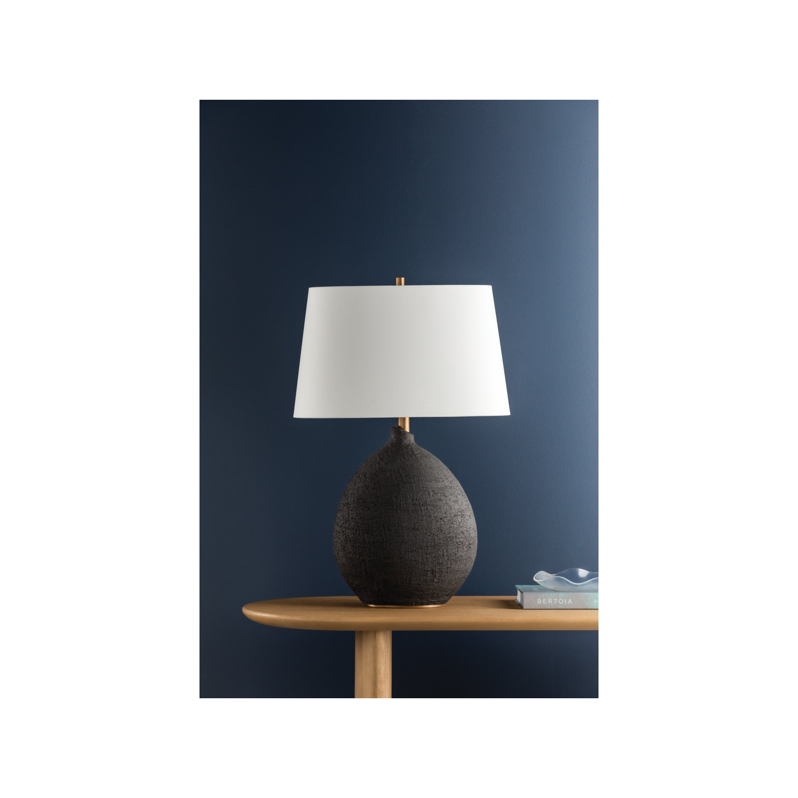 Mellina Ceramic Table Lamp, Dusk Black