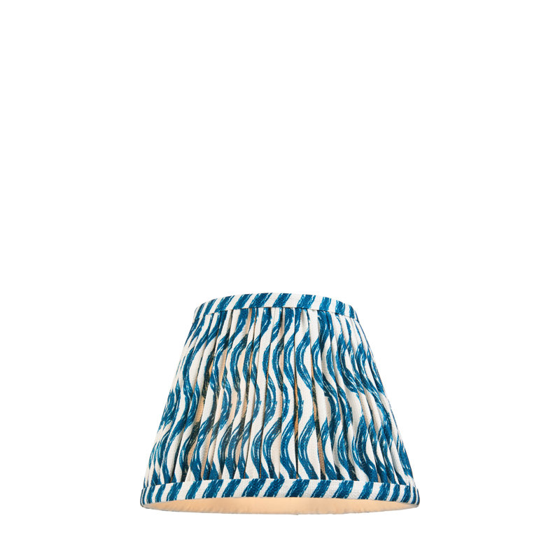 Ripple Lamp Shade, Blue, 14.5cm H x 11.8cm W x 20cm D