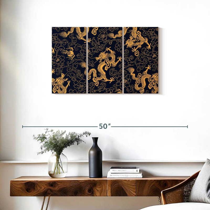 Kerner Oriental Dragons Pattern, 20" H x 33" W