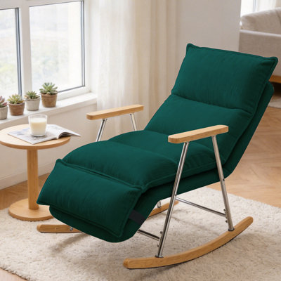 Fauteuil inclinable en velours côtelé Corduroy avec repose-pieds réglable et dossier à 3 positions