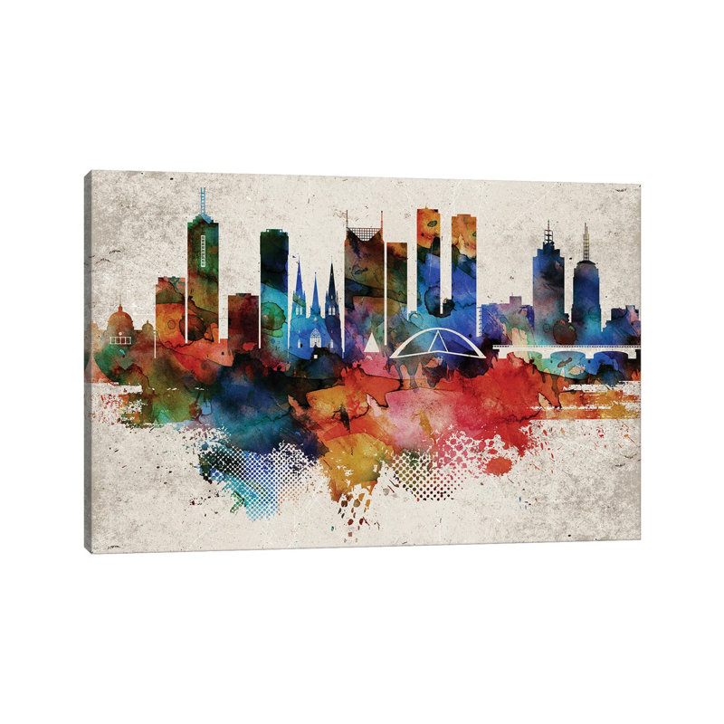Melbourne Abstract by WallDecorAddict - Wrapped Canvas Gallery-Wrapped Canvas Giclée, 20.32 cm H x 30.48 cm W, Wrapped Canvas