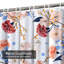 Rideau de douche imperméable à motif floral avec 12 crochets-2017727332