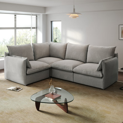 Canapé rembourré en nuage, canapé modulaire modulaire, canapé confort rembourré de duvet moderne avec housse amovible pour salon, siège profond