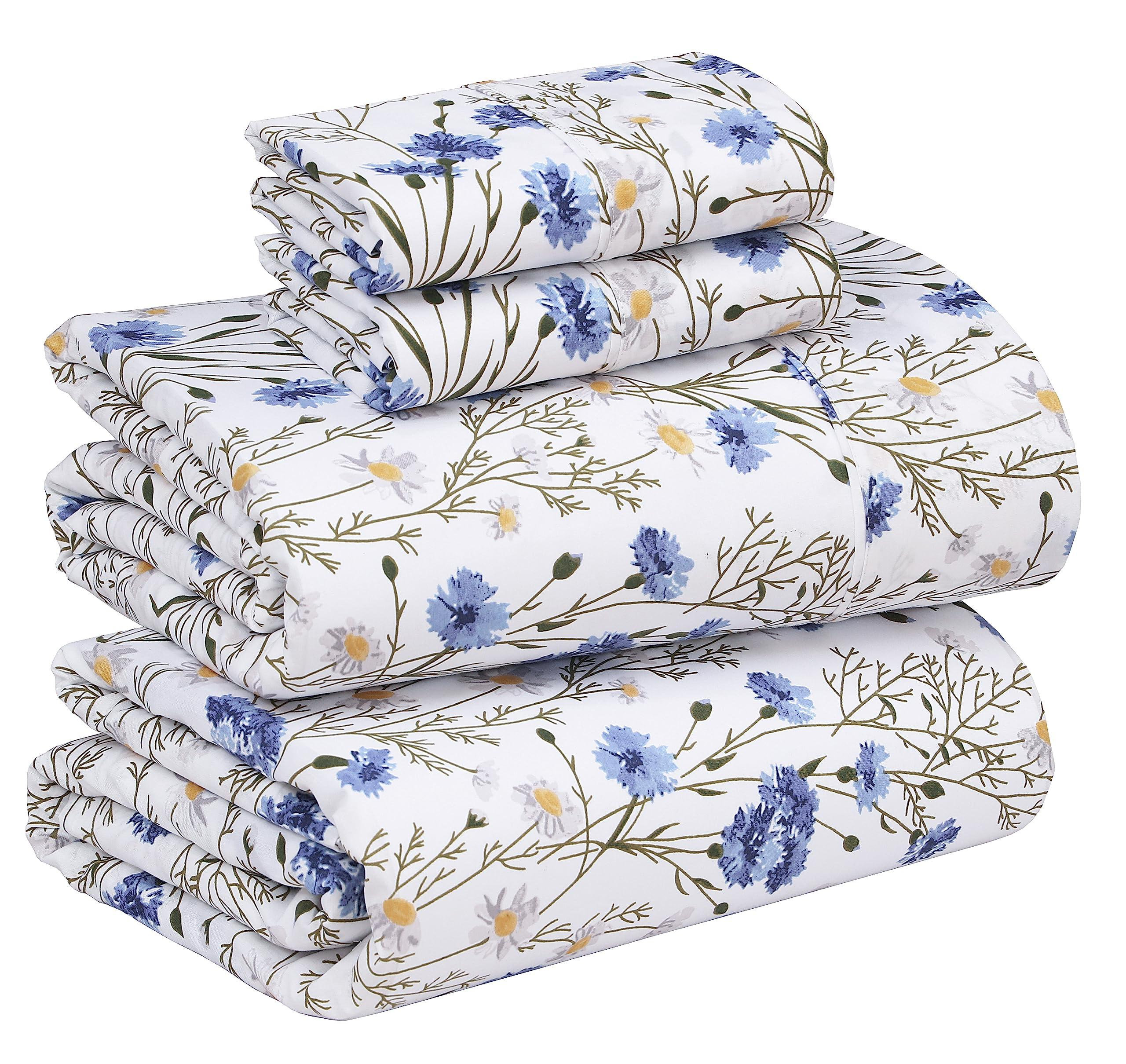 Ruvanti 100 Cotton Sheets Sets Soft Crispy Percale Cooling Sheets 16