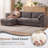 4 - Piece Teddy Modular Sectional Sofa Cloud Couch with Ottoman and 2 Storage Side Table-793588773-798281544