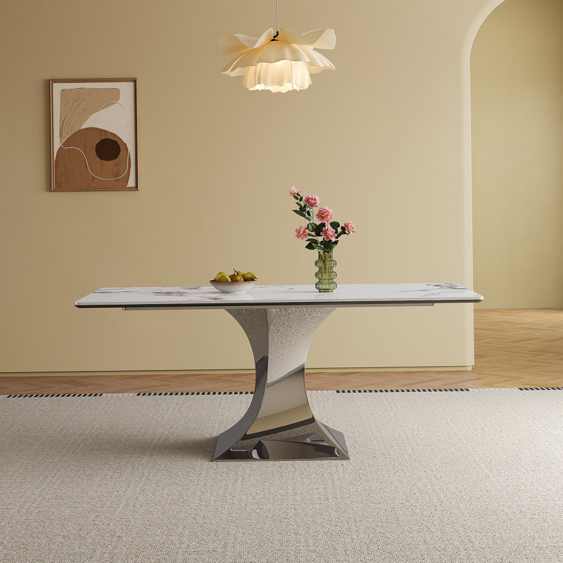 Spacious Rectangular Dining Table Set For Six, Featuring Modern Design And Durable Materials, Ideal For Various Settings