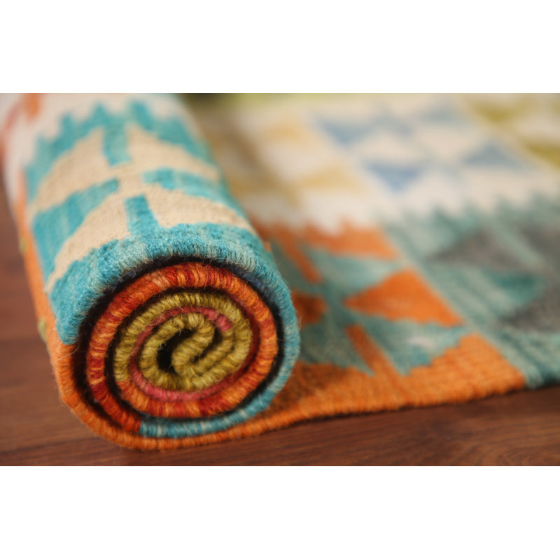 Multolor Kilim Reversible Wool Rug 4x6