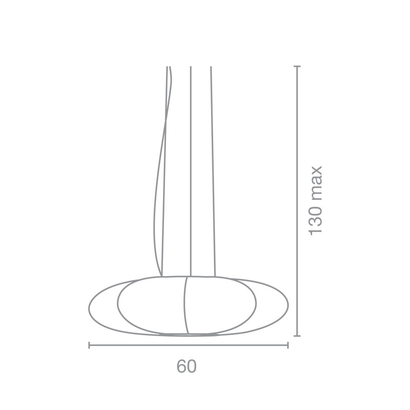 Zeppelin 3 - Light Unique/Statement Pendant, White, 100 cm H x 60 cm W x 60 cm D