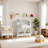 46.7"h X 42.3"w Toy Storage Organizer, Multifunctional Wood Bookcase With 4 Display Shelves And 7 Storage Bins, Cube Book Shelf  For Playroom, White