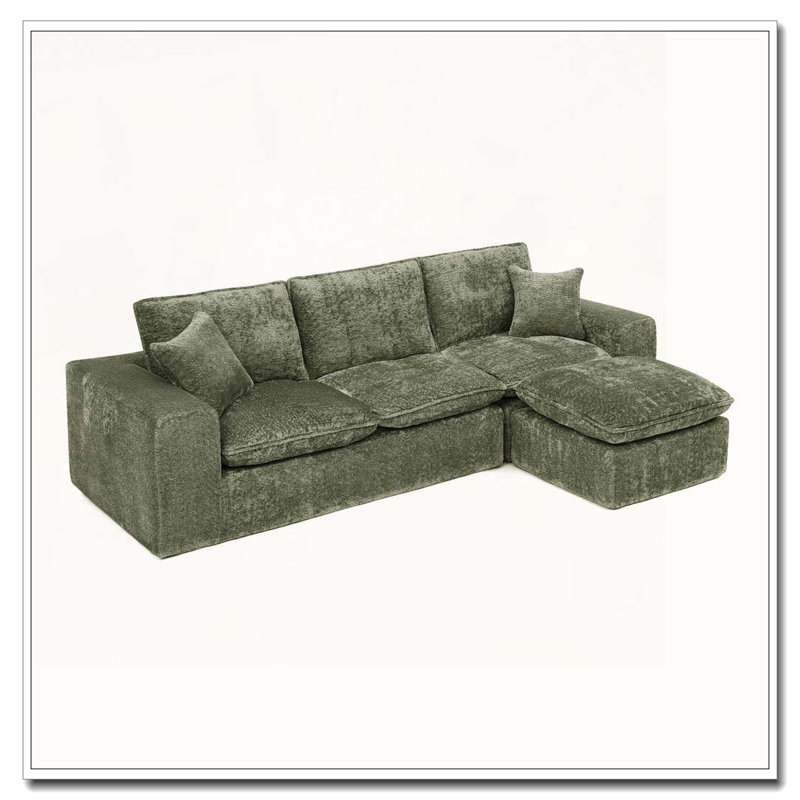 Canapé modulaire en L 107 po, 4, Vert