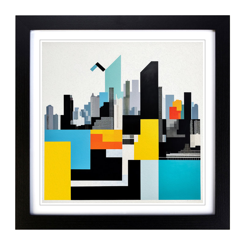 Single Picture Frame Print on Wood, Black