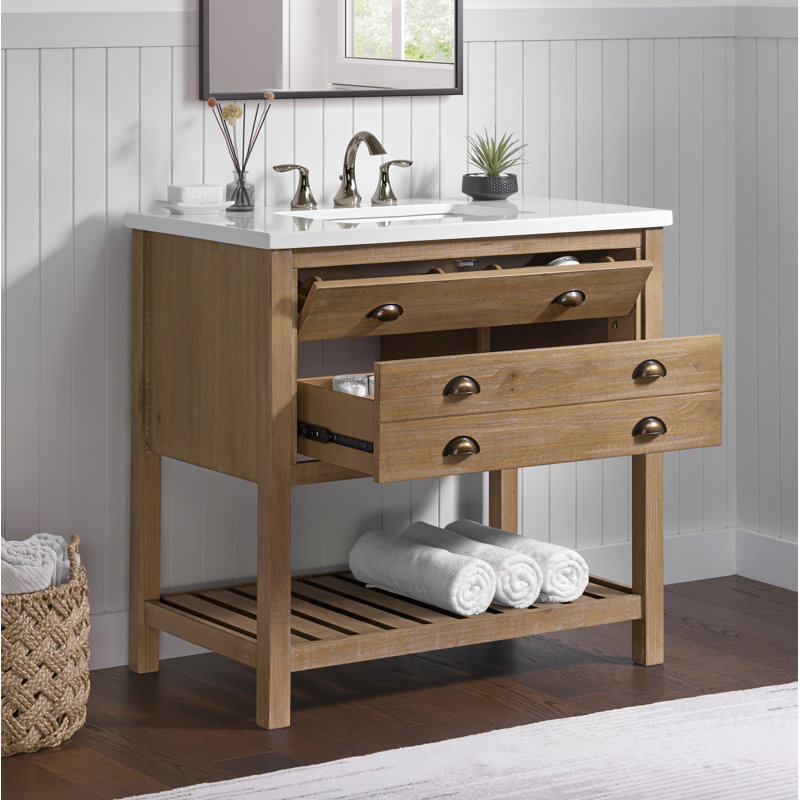 Ensemble de meuble-lavabo simple 37 po Grigg, Bois flottant