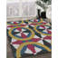 Motif géométrique brun/noir Tapis décoratif-1849607498
