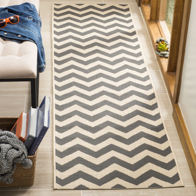 Tapis intérieur / extérieur gris clair / anthracite Arneshia