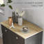 Buffet de comptoir en bois massif - Armoire de cuisine noire vieillie avec 2 tiroirs, portes et tablette réglable