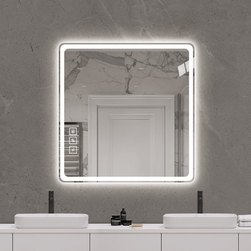 Miroir de salle de bain à DEL avec miroirs de salle de bain