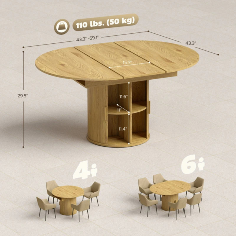 Storage Kitchen Table,Extendable Dining Table