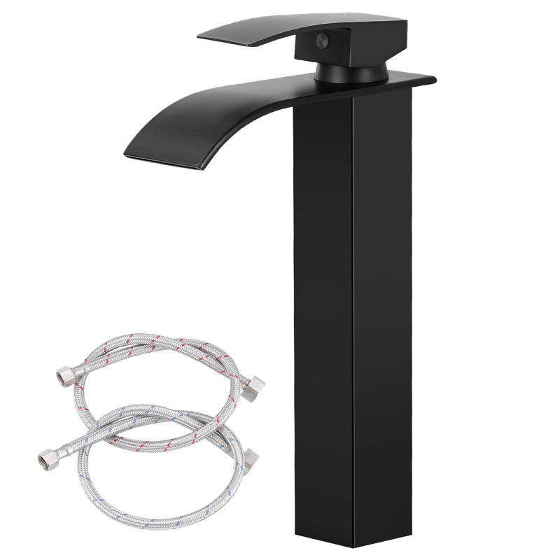 Single-handle Bathroom Faucet with Drain Assembly, Matte Black