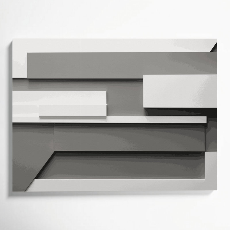 Minimalisme 12, art mural sur toile grise, H 11 po x l 14 po