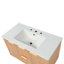 Meuble-lavabo mural de 36 pouces avec lavabo en céramique intégré, portes et tiroirs à fermeture en douceur, cloisons de rangement en forme de U et armoire en panneau de fibres à densité moyenne résistant à l'humidité.