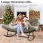Chaise berçante de patio pour l'extérieur, surdimensionnée Papasan pour 2 personnes avec structure en acier enduit E et coussin épais-1573922151