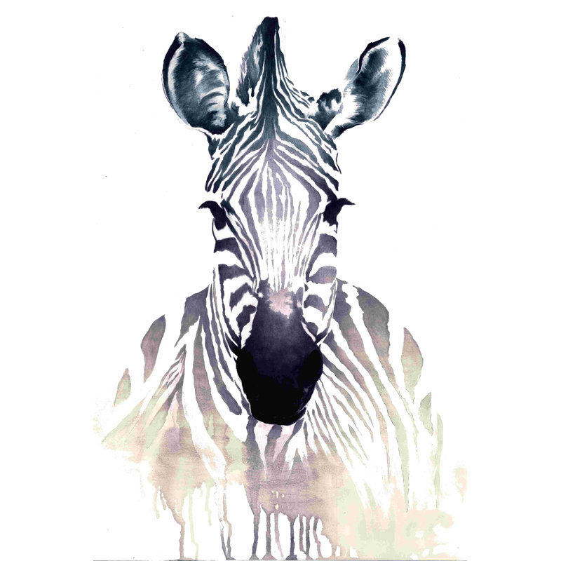 «Drippy Zebra Watercolor», reproduction sur toile tendue, L 20 po x H 30 po
