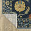Tapis oriental en polypropylène tissé à la machine en bleu / or / orange-176967814