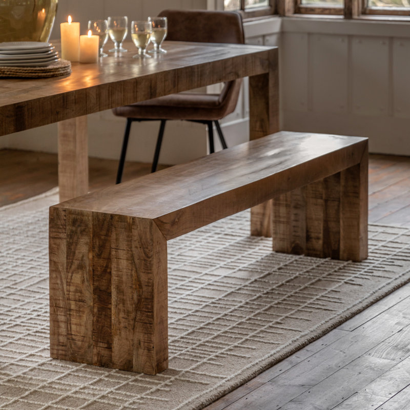 Iowa Dining Bench 1600x360x450mm, Natural