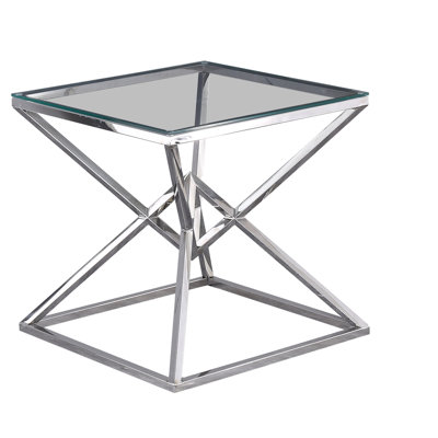  Table de bout à plateau en verre 22 po D urgu