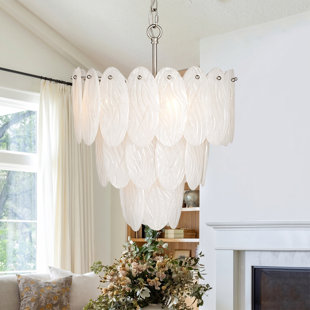 Modern Cloud Round Crystal Glass Chrome Chandelier Light Fixture
