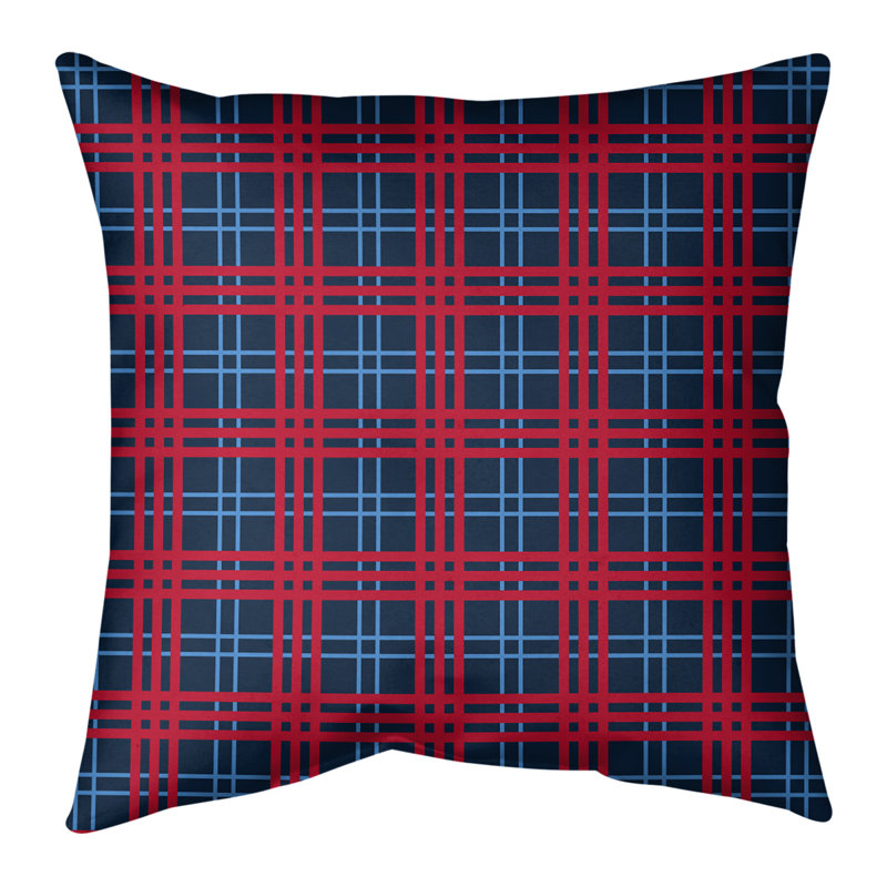 Housse de coussin Football Luxury, Faux suède, 18" x 18", Bleu marine / bleu / rouge
